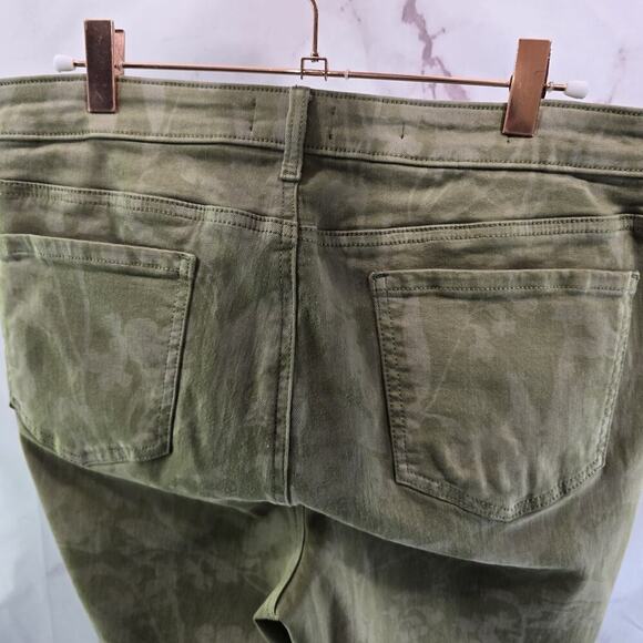 NYDJ Jeans Women 12 Green Pattern Sherri Slim Straight High Rise Denim Daughters - Picture 7 of 12